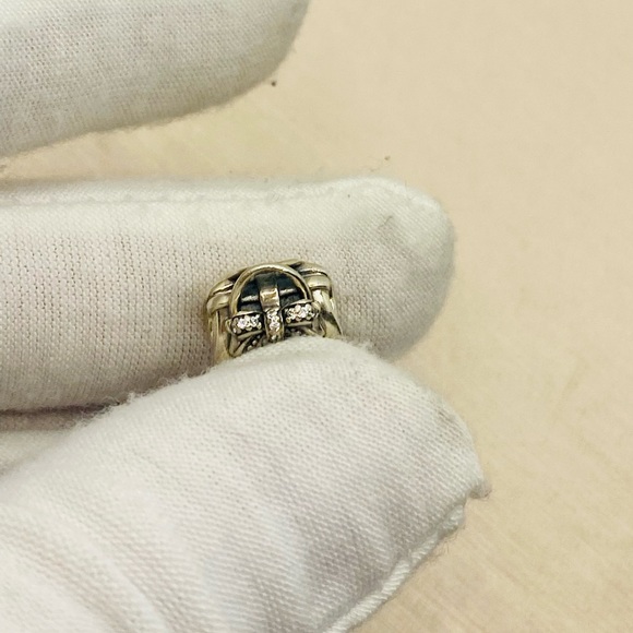 EUC Pandora 791534CZ Sterling Silver Sparkling Handbag Charm w/ Clear Zirconia’s - Picture 6 of 10